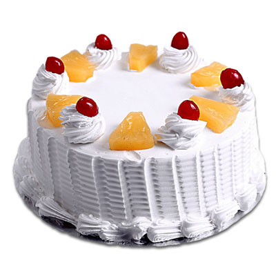 "Round shape pine apple cake - 1kg - Click here to View more details about this Product